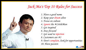 A picture of Jack Ma's top 10 rules for success